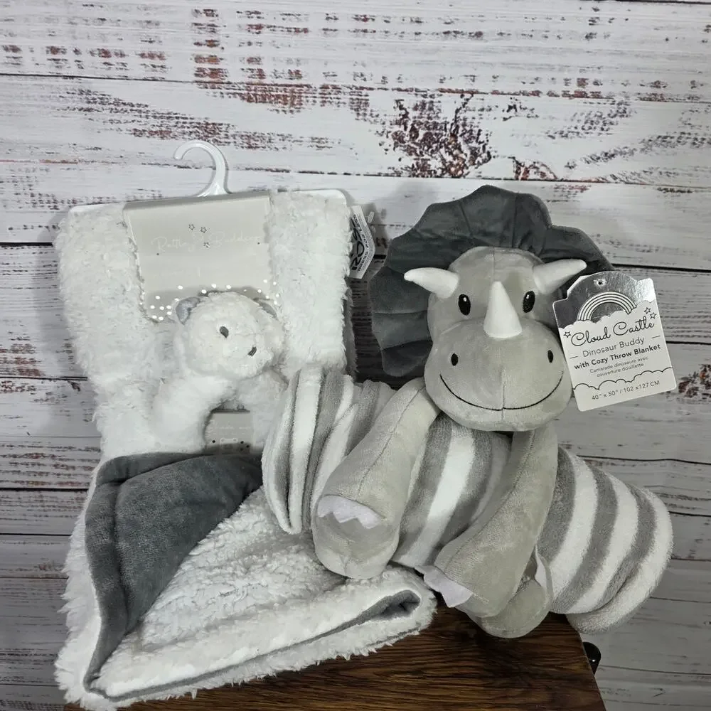 Cloud Castle Baby Gift Set Dinosaur Triceratops & Lovey Security Blanket Plush